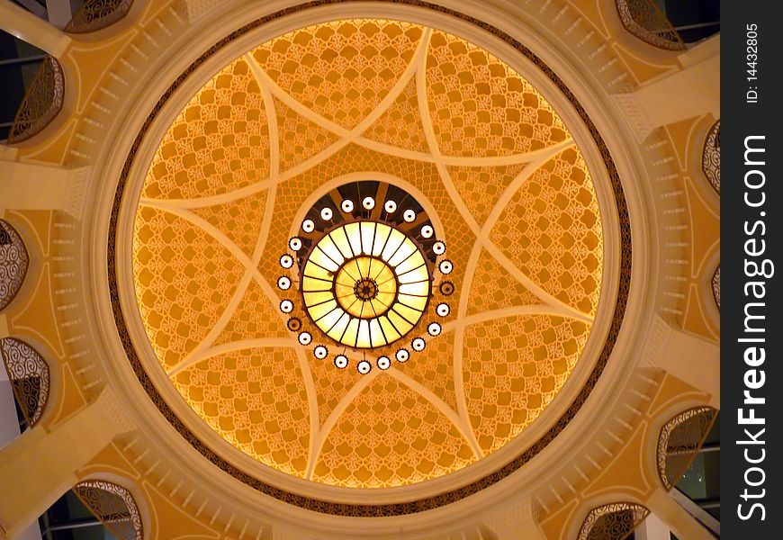 Middle Eastern golden roof top dome design. Middle Eastern golden roof top dome design