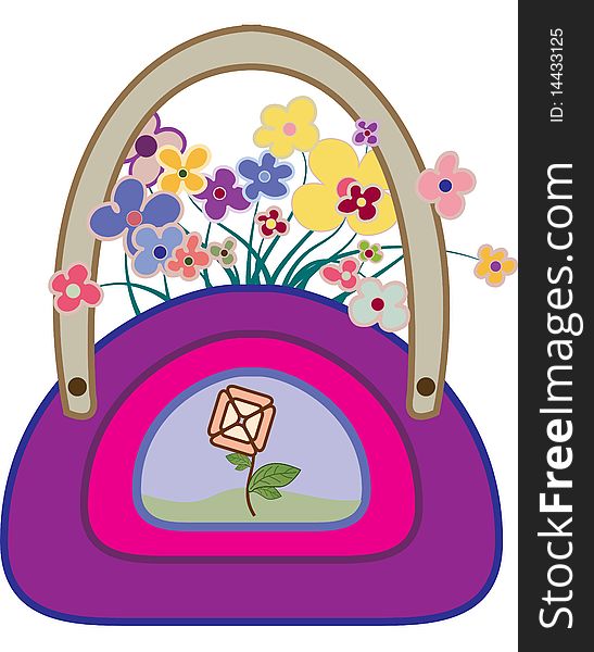 Fashion bag with the flowers