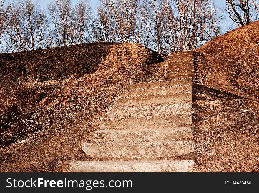 Stairs on the nature leading up. Stairs on the nature leading up