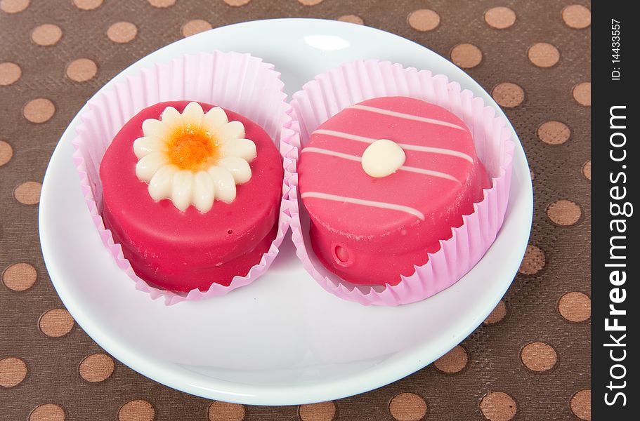 Pink Petit Fours Sweets