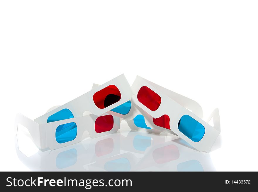 3D glasses isolated over a white background
