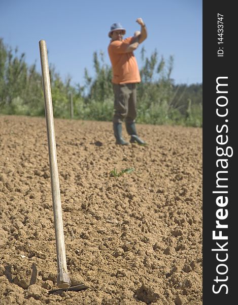 Farmer working on the farm