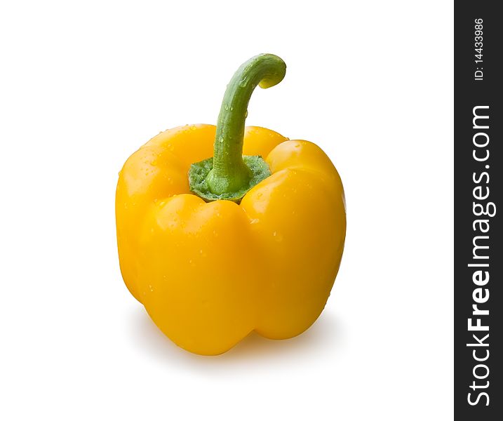 Yellow bell pepper isolated on white (clipping path included). Yellow bell pepper isolated on white (clipping path included)