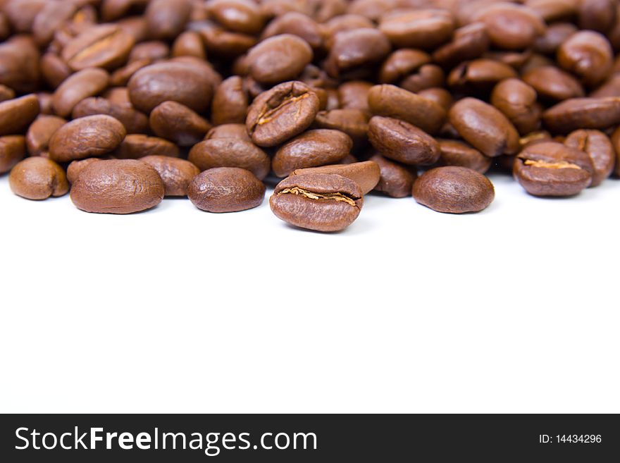 Coffee beans isolated on a white background