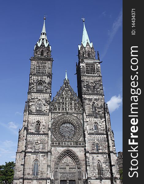 Gothic St. Lorenz church in Nurnberg, Germany.