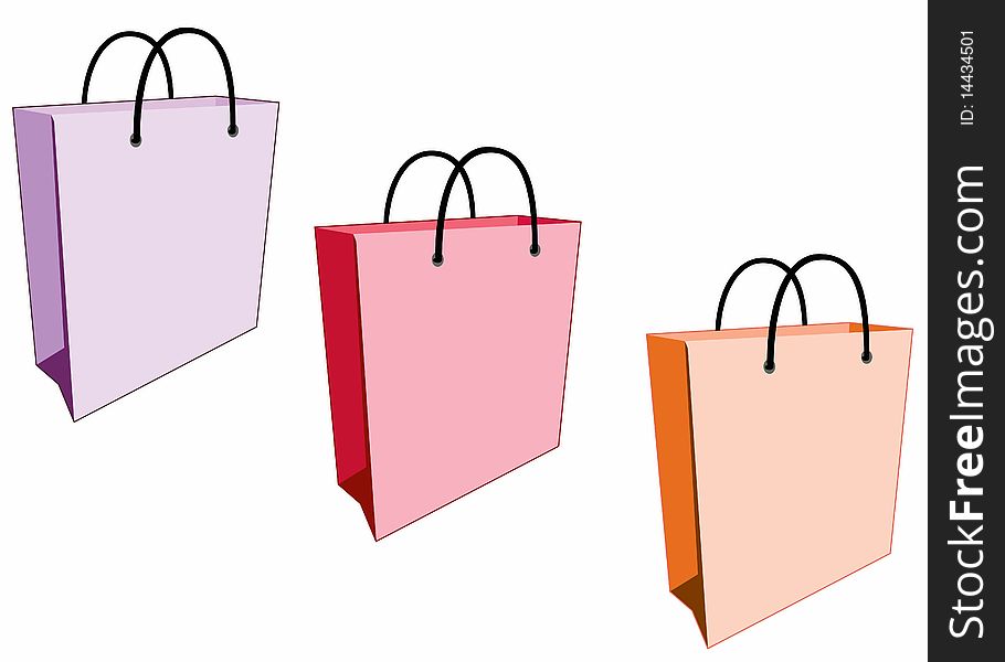 Illustration of colored shopping bads