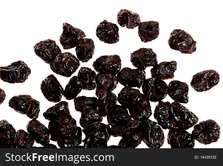 Prunes isolated on white background