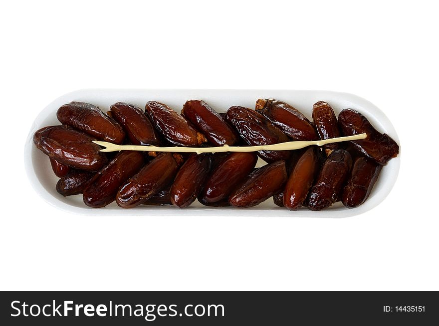 Freash dates on the plastic tray. Freash dates on the plastic tray