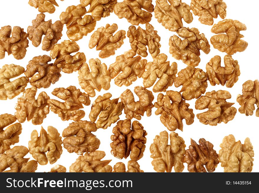 Walnuts isolated on white background