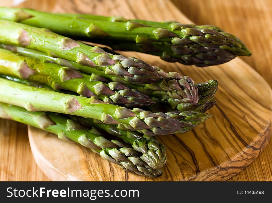 Green Vegetable,a Bunch of fresh ,green Asparagus ,close up.