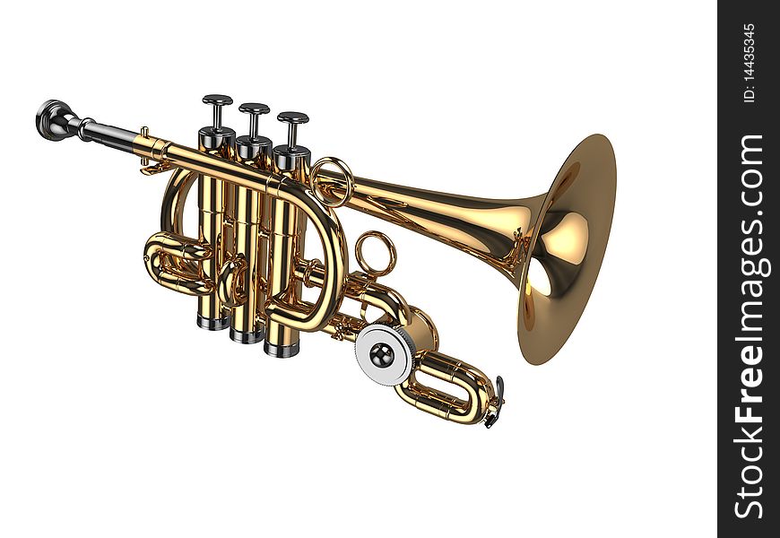 Wind Instrument on white background