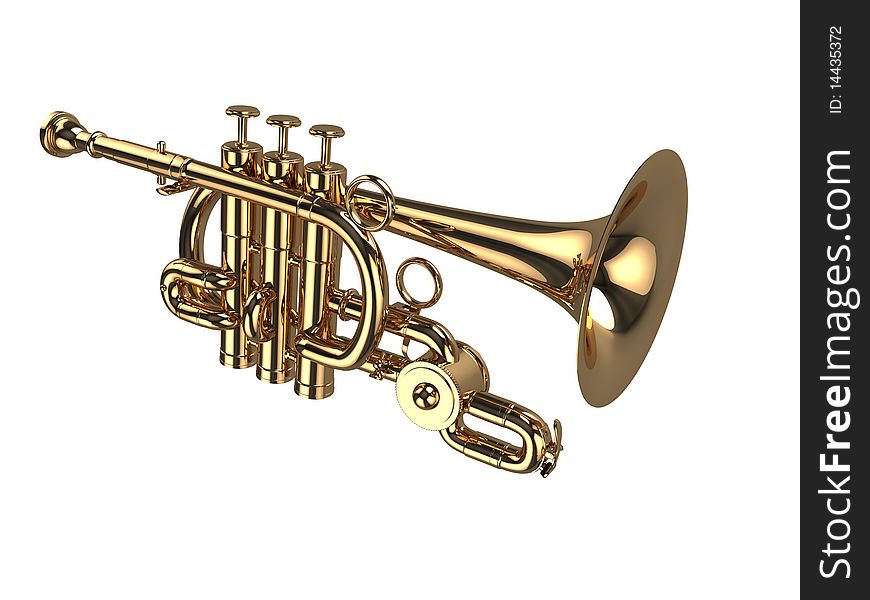 Wind Instrument on white background