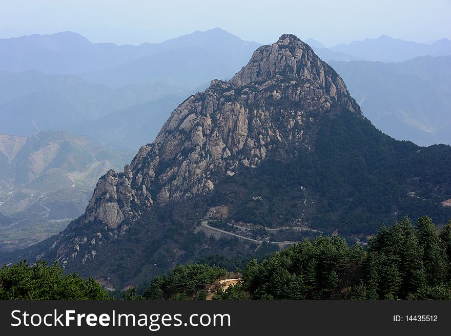 A peak belong to QingLiang mountains in Anhui China. A peak belong to QingLiang mountains in Anhui China
