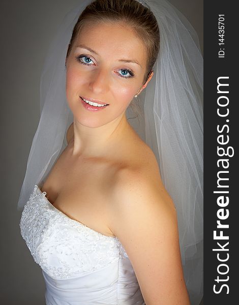 Young Woman In Wedding Dress