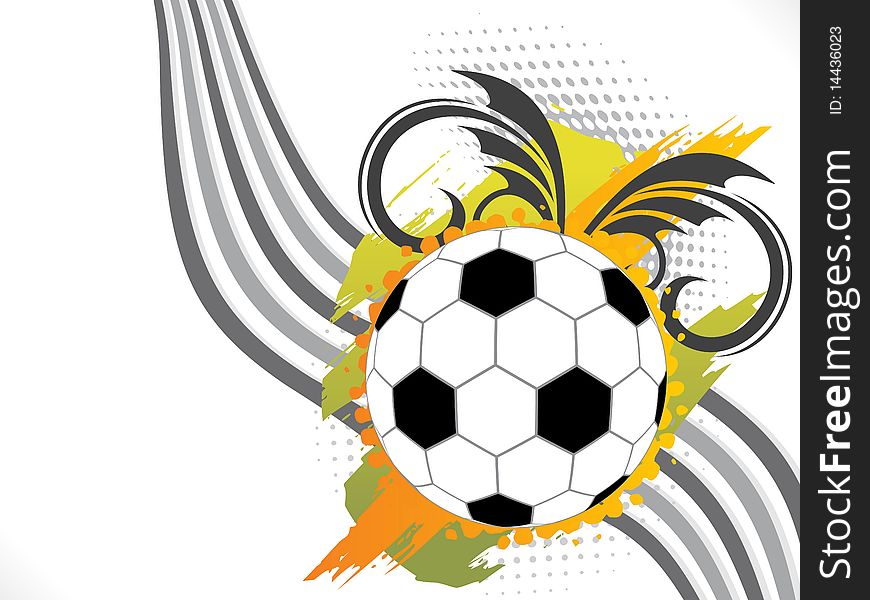 This image is a illustration of abstract football background with floral & grunge.