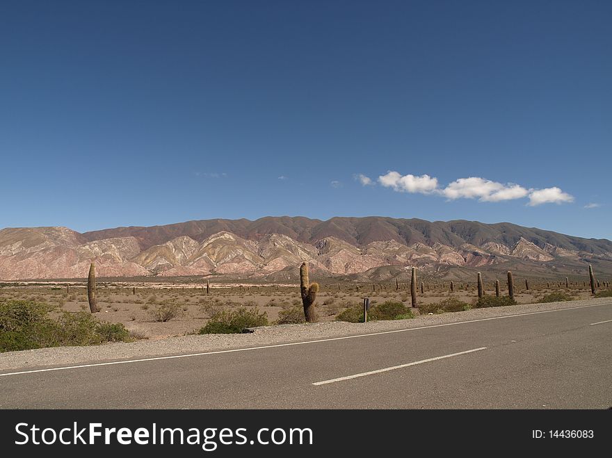 Landscape of colorful mountains from Argentina