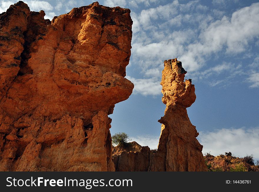 In north of Yunnan China,there are a lot of stone standing like the column. In north of Yunnan China,there are a lot of stone standing like the column.