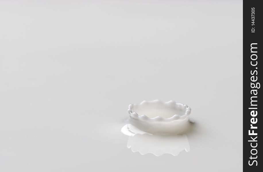 Milk drop creates ripple structure on surface. Milk drop creates ripple structure on surface