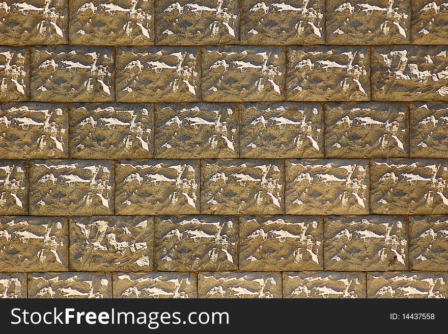 Building wall made of stone bricks - horizontal texture. Building wall made of stone bricks - horizontal texture
