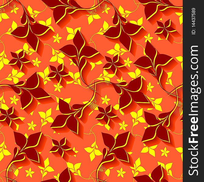 Seamless brown flower vector wallpaper. Seamless brown flower vector wallpaper