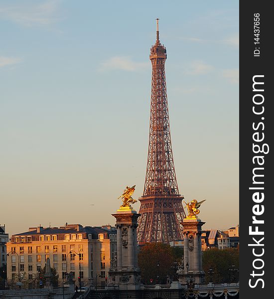 Eiffel Tower at Dawn, Paris, France