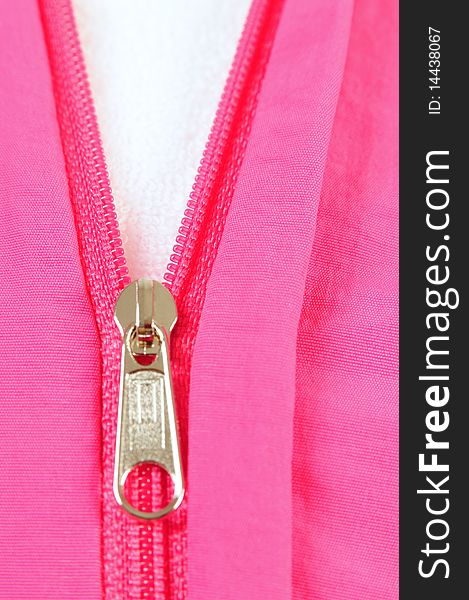 Close up of an open zipper over white background. Selective focus. Close up of an open zipper over white background. Selective focus.