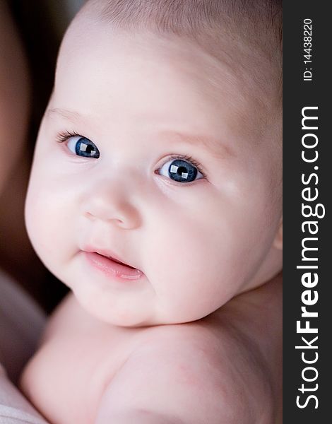 Closeup portrait of little baby