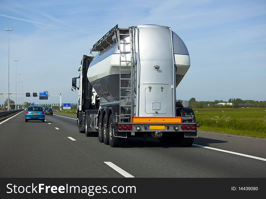 A truck on a dutch highway