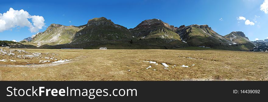 A fantastic panoramic of the \Eternal plain\, one of the best place of the National Park of Dolomites. A fantastic panoramic of the \Eternal plain\, one of the best place of the National Park of Dolomites.