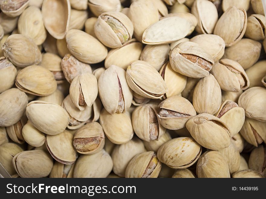 Pistachio nuts isolated on white