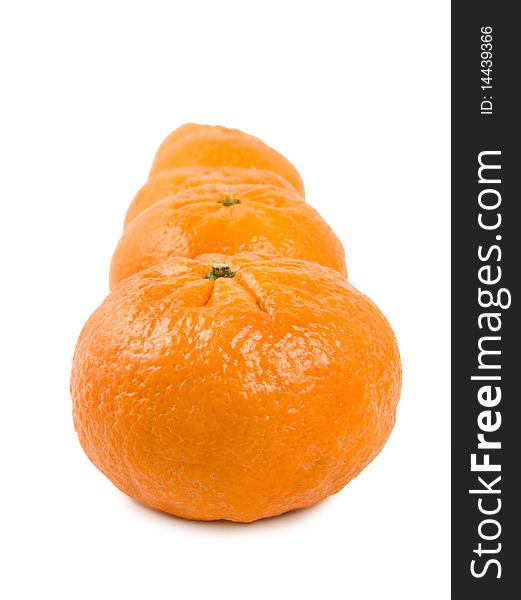 A large group of mandarin isolated on a white background