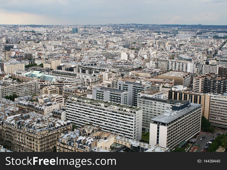 Panorama of Paris. View from Eiffel tower, France