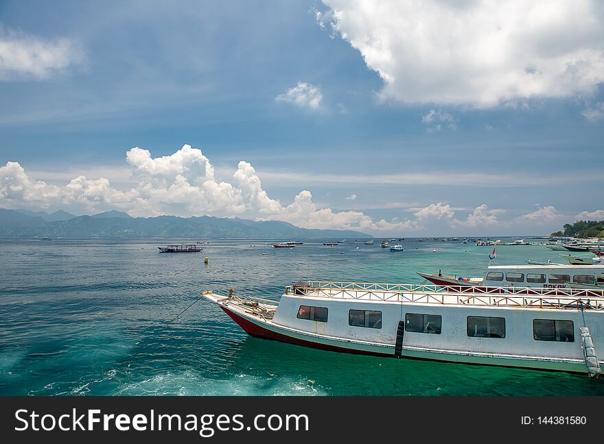 Boat As The Sea On Bali Island In Indonesia