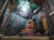Temple Decoration And Big Buddha Monument, Tourist Destination, Sri Lanka Royalty Free Stock Photography