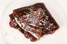Chocolate Pancake With Jam Royalty Free Stock Image Chocolate Pancake With Jam Royalty Free Stock Image