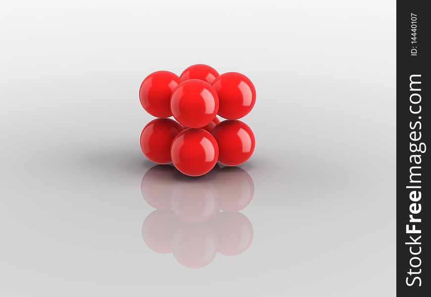 3D detailed illustration of red balls. 3D detailed illustration of red balls