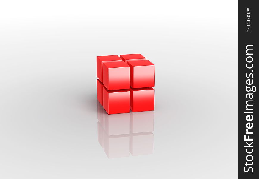 3D detailed illustration of red boxes. 3D detailed illustration of red boxes