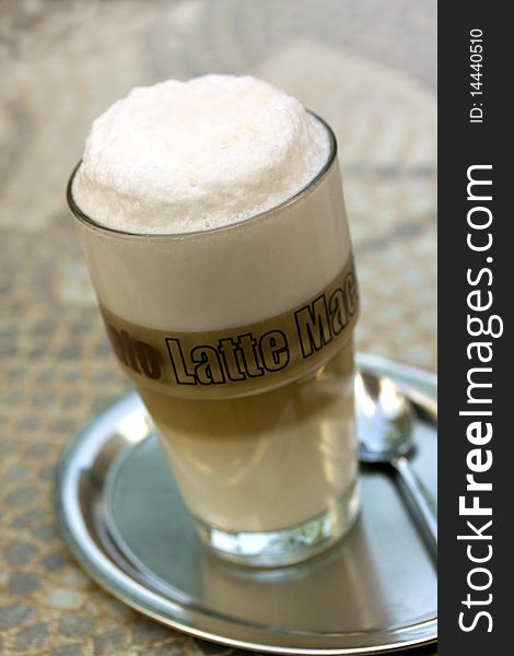 Coffee Latte Macchiato in a glass