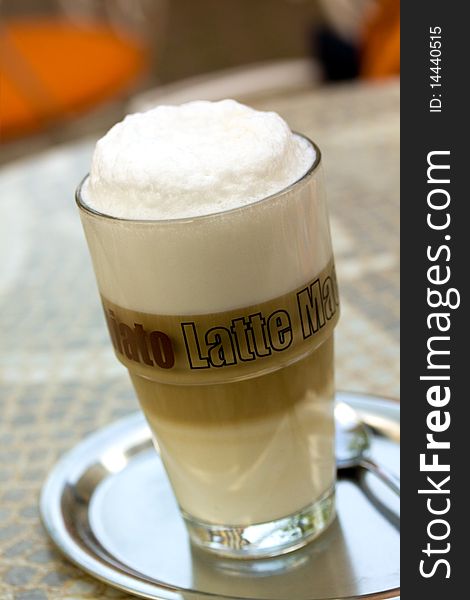 Big Mug,Coffee Latte Macchiato in a Glass