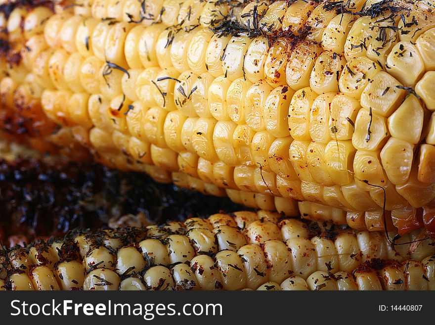 Ears of baked corn as a background. Ears of baked corn as a background.