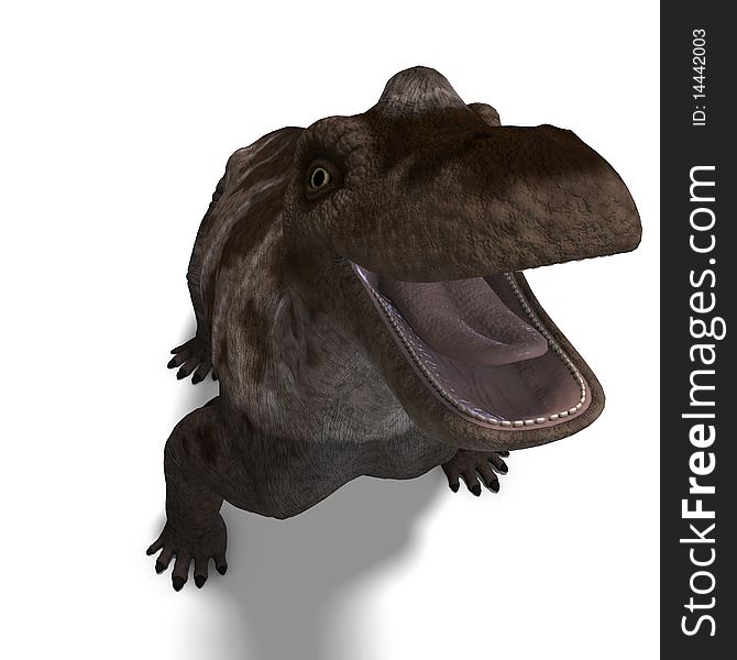 Dinosaur Keratocephalus. 3D Rendering With