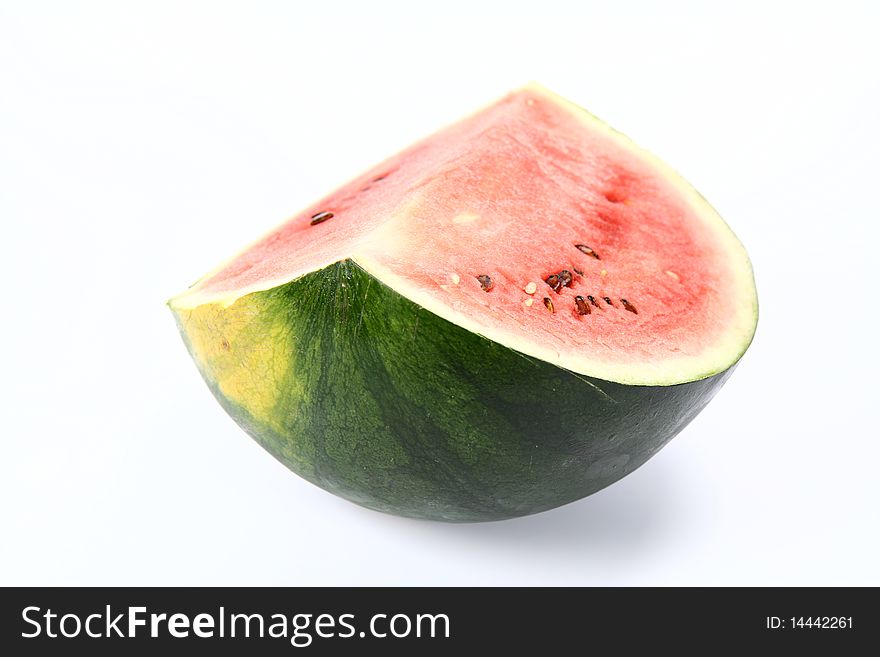 Piece of watermelon on white background