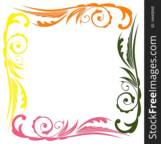 Illustration of photo floral frame. Vector