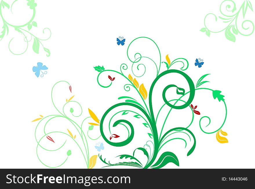 Floral decorative background for holiday's card. Vector