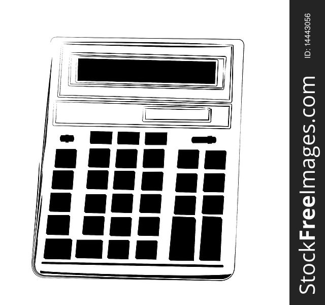 Illustration of cartoon illustration calculator. Vector