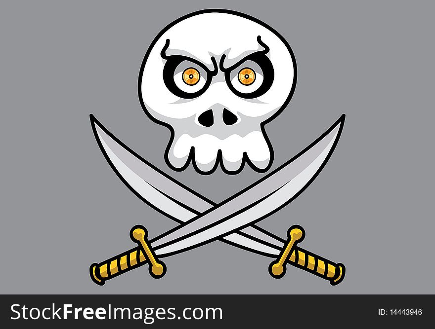 Disc skull, symbol for digital piracy. Disc skull, symbol for digital piracy