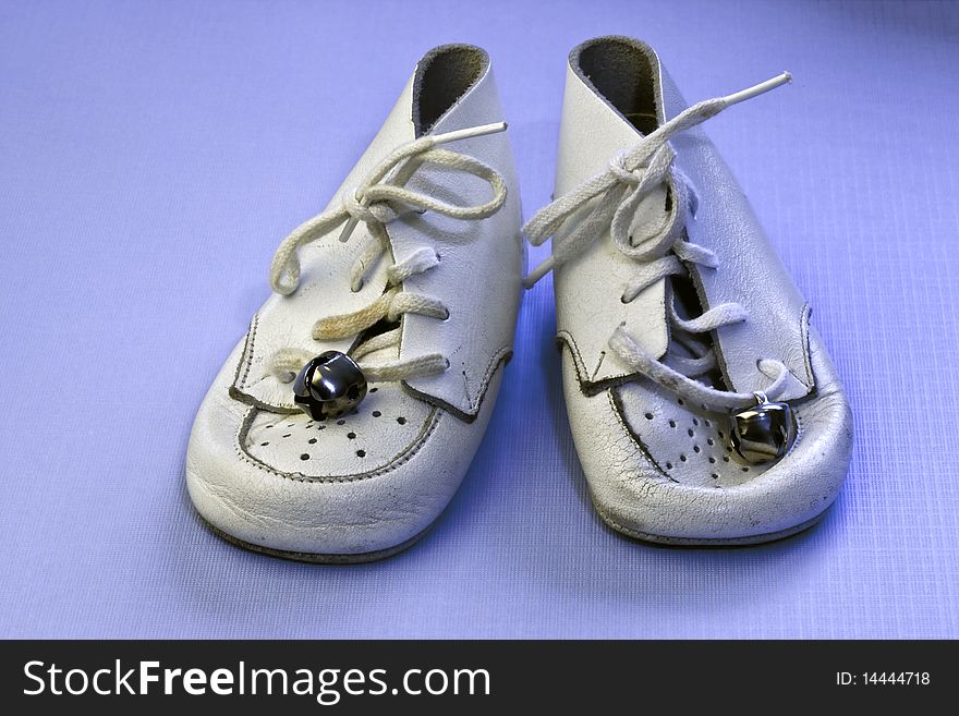 Vintage white baby shoes