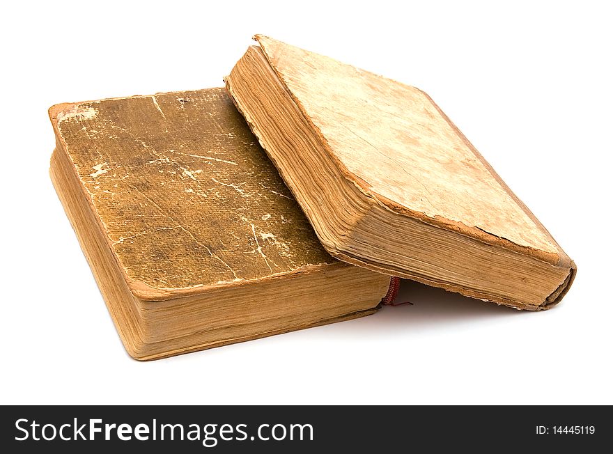 Old books isolated on white background