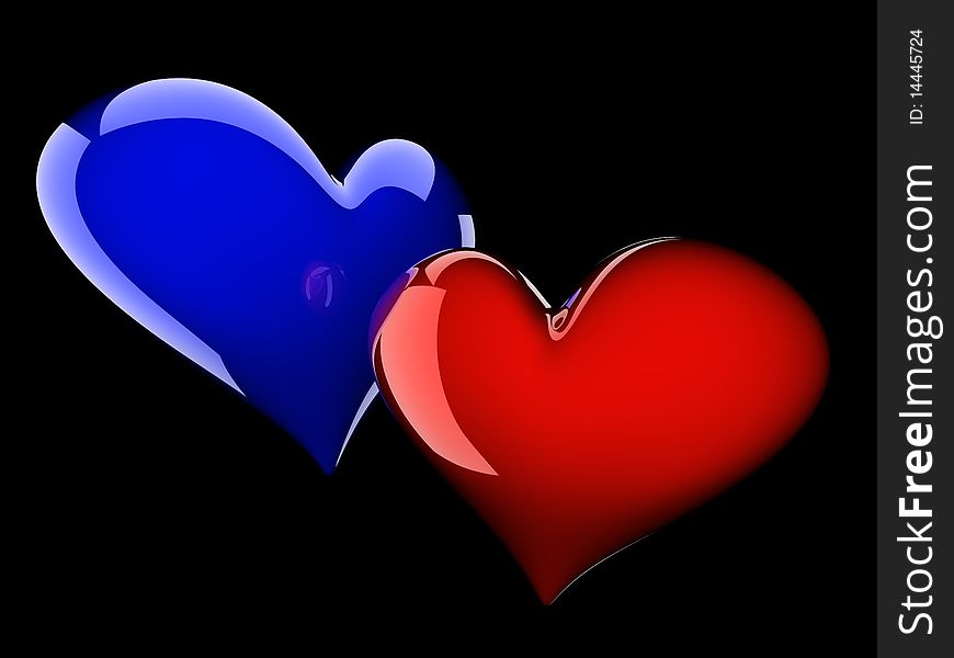 Two Glossy Hearts