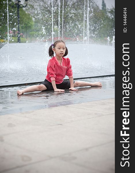 Danceing asian girl in red. Danceing asian girl in red.